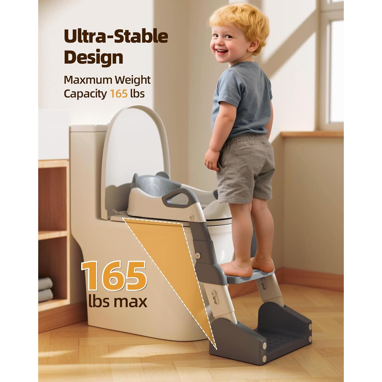 Inodoro de Entrenamiento 3 en 1 Szwbee con Escalera Plegable