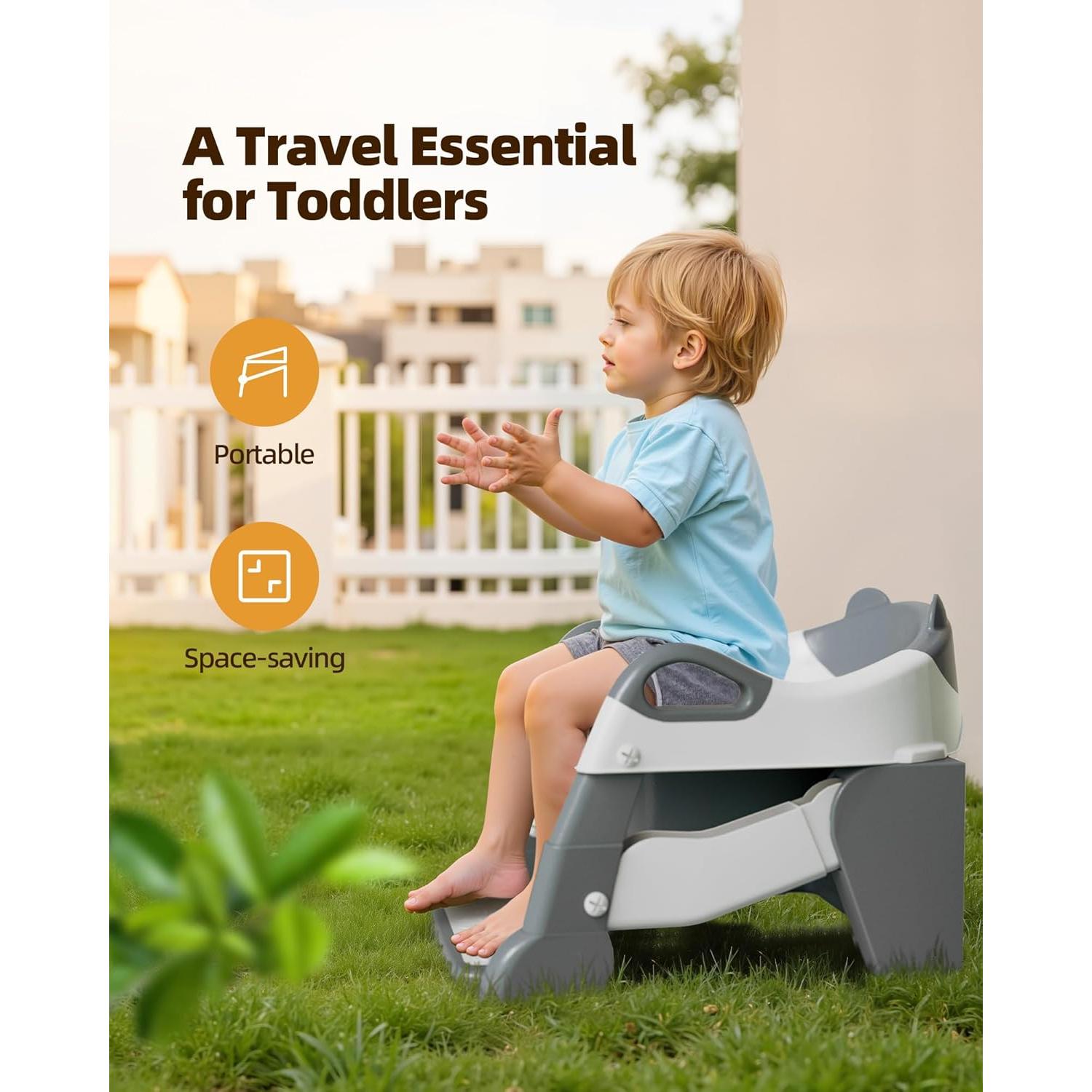 Inodoro de Entrenamiento 3 en 1 Szwbee con Escalera Plegable