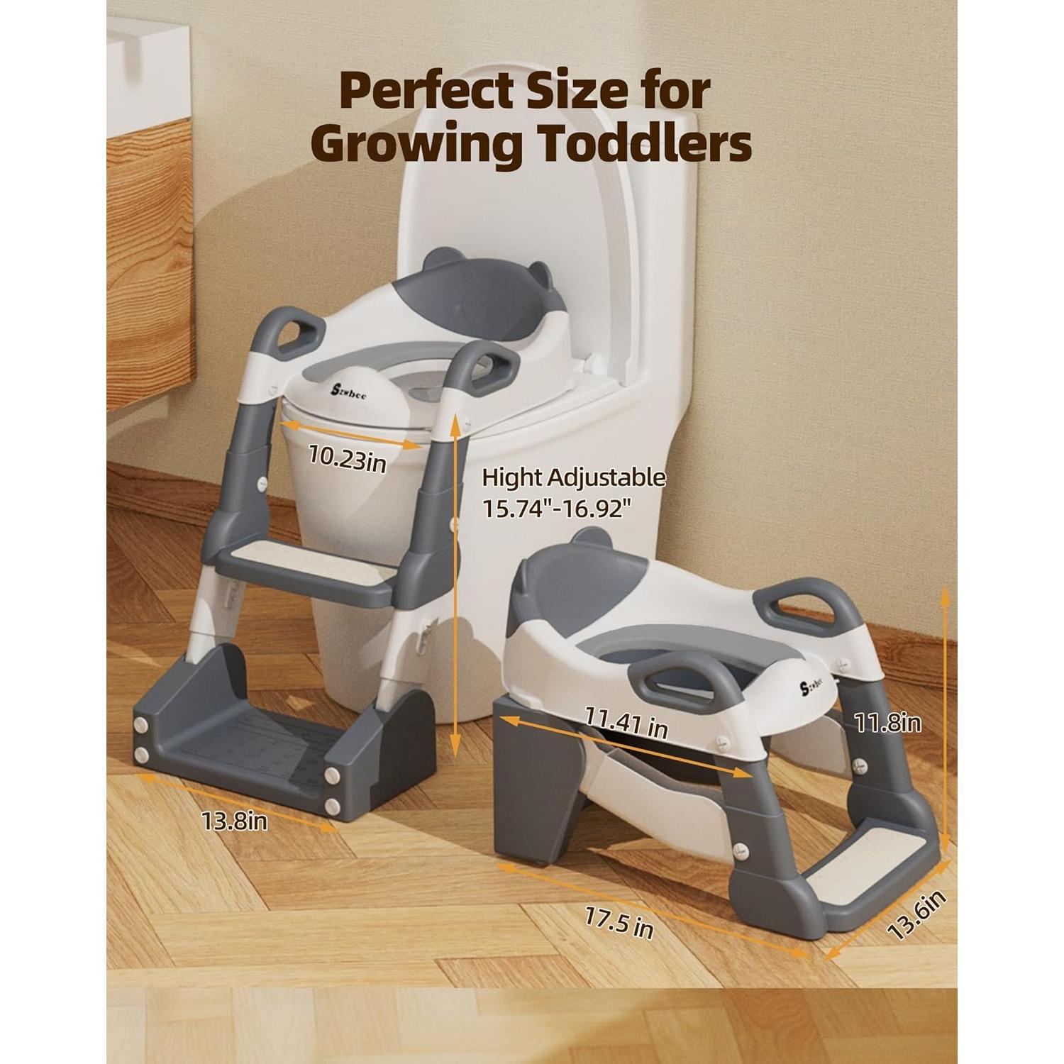 Inodoro de Entrenamiento 3 en 1 Szwbee con Escalera Plegable