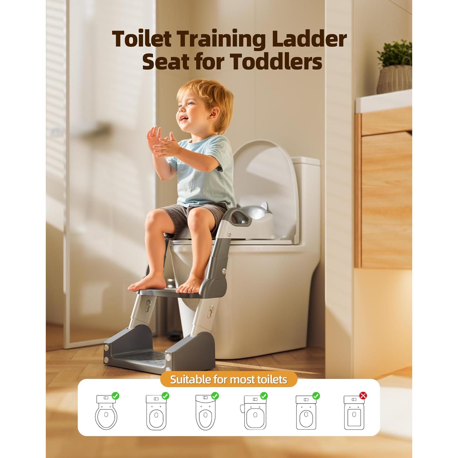 Inodoro de Entrenamiento 3 en 1 Szwbee con Escalera Plegable