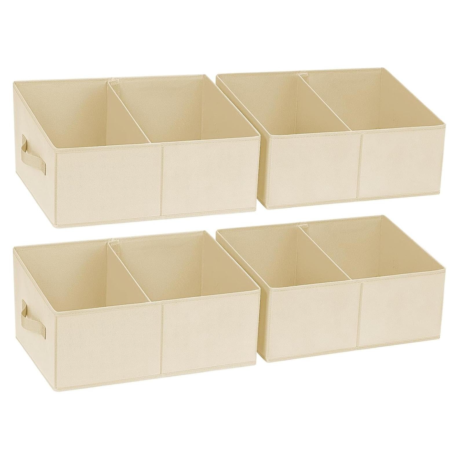 Cajas de Almacenamiento Trapezoidales DIMJ - 4 Piezas Beige