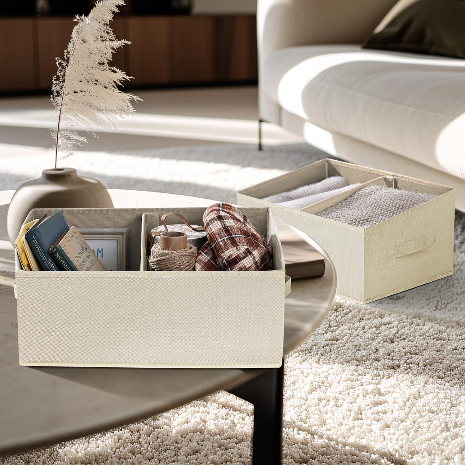 Cajas de Almacenamiento Trapezoidales DIMJ - 4 Piezas Beige