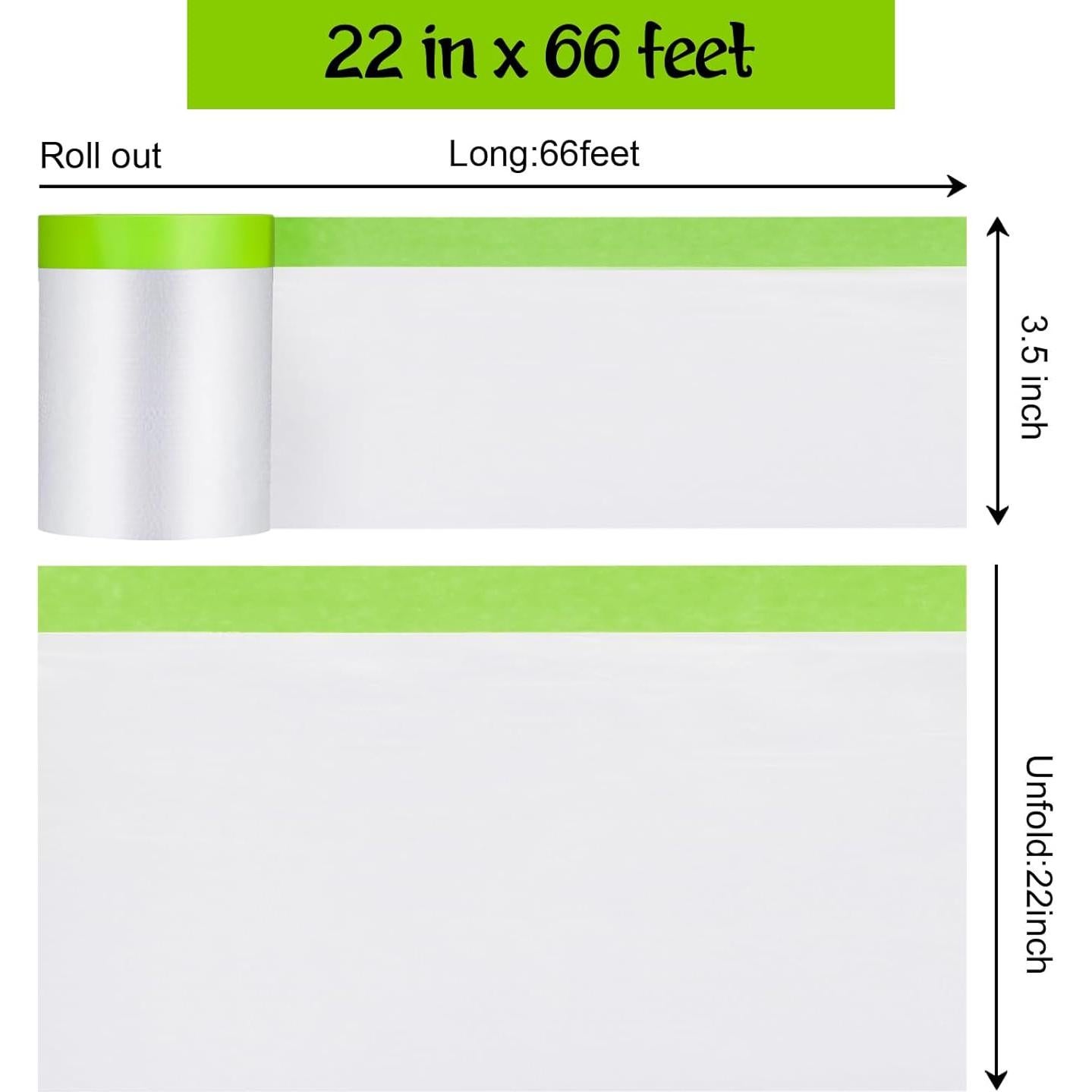 Película de Enmascarar Pre-Adhesiva YANZENGCQ 22m x 20m 2 Rollos