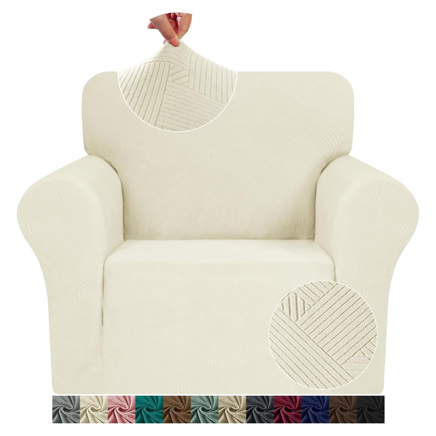 Funda de Silla JIVINER Beige, Protector Elástico para Sofá