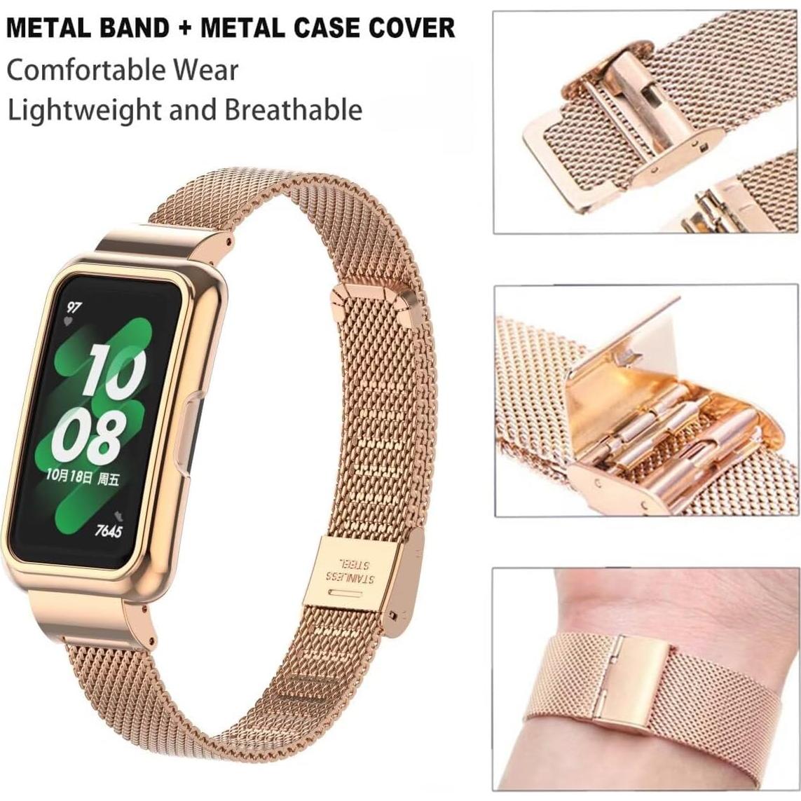 Correa de Acero Inoxidable para Huawei Band 7/8/9/10 - Negro