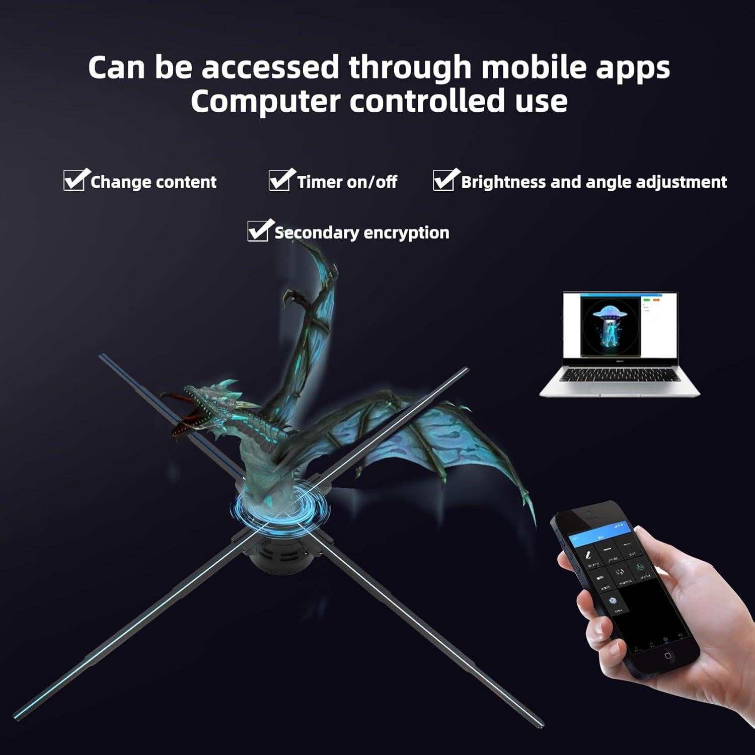 Proyector Holográfico Missyou 80CM con APP y Bluetooth