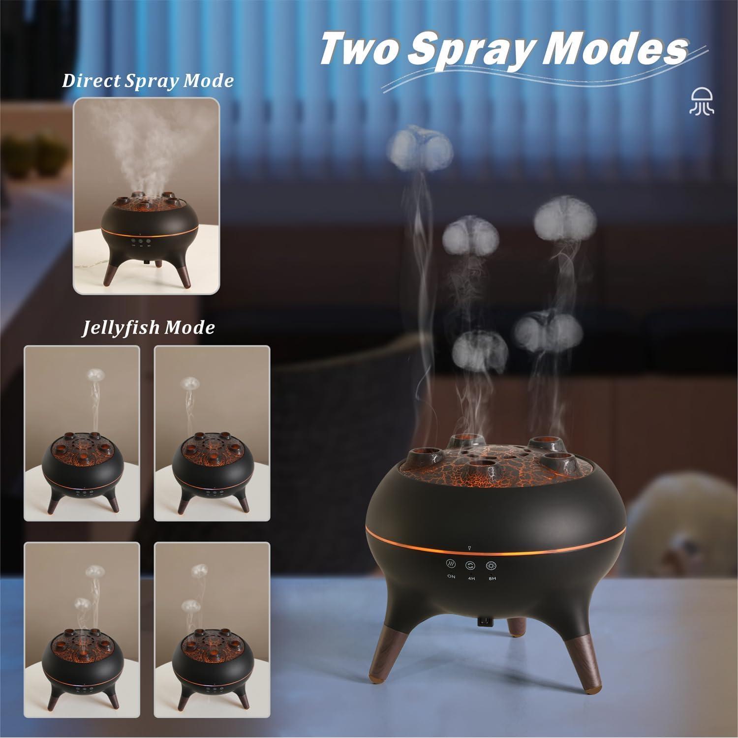 Difusor de Aceite Esencial 250ML AChoice4U V80 Negro con Luces LED