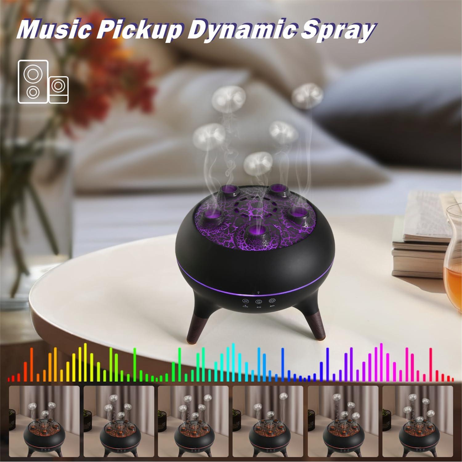 Difusor de Aceite Esencial 250ML AChoice4U V80 Negro con Luces LED