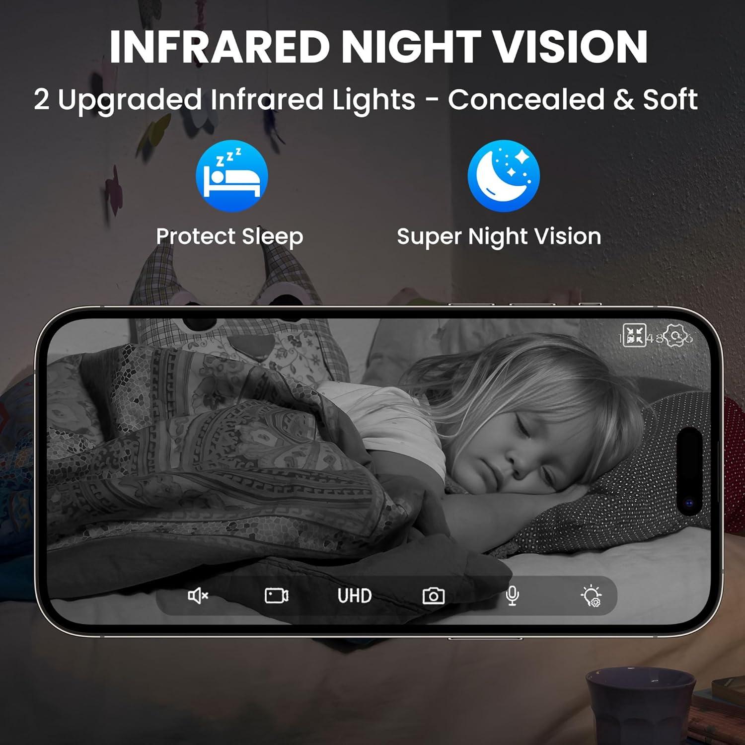 Cámara Interior 2K Vebiliki con Visión Nocturna y Audio Bidireccional