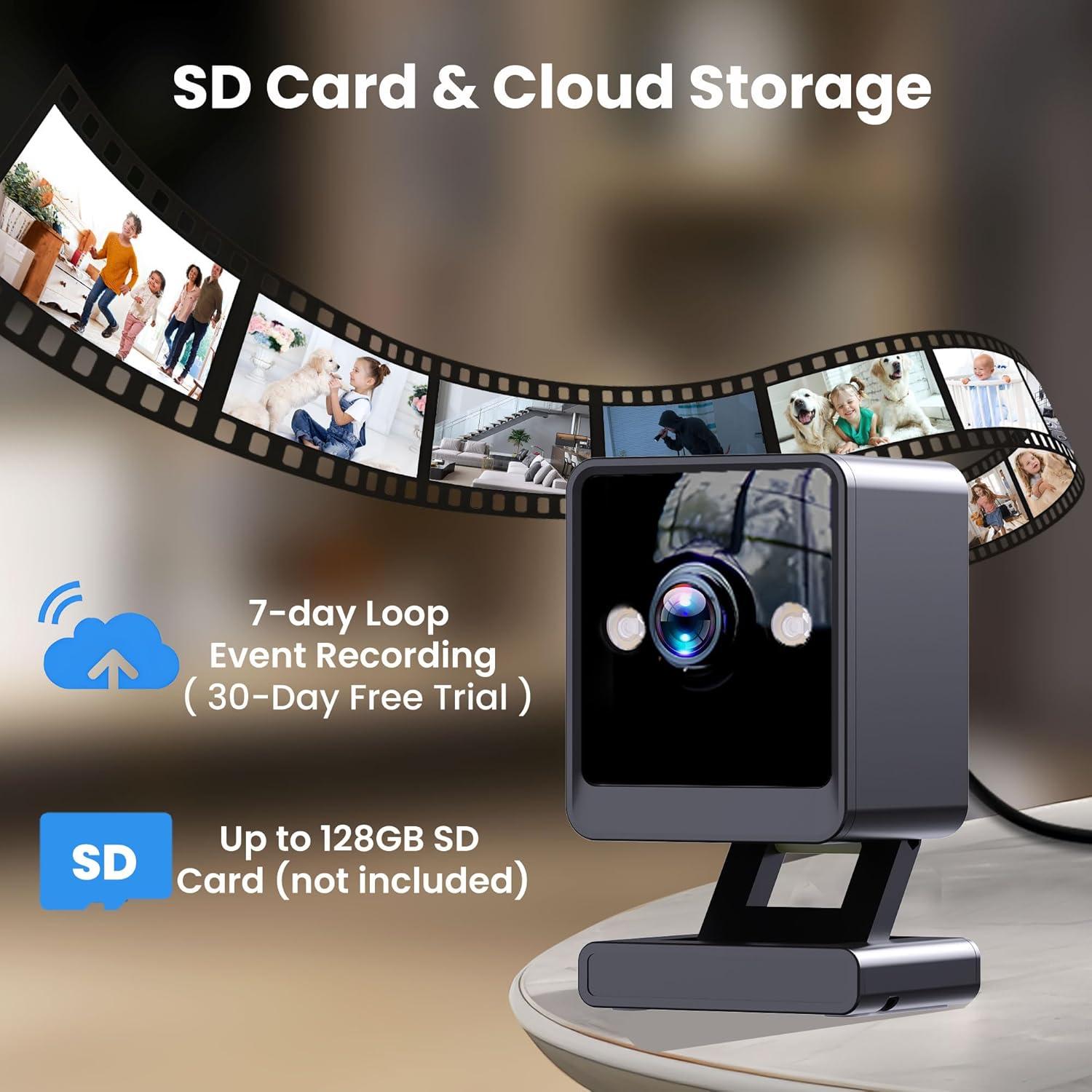 Cámara Interior 2K Vebiliki con Visión Nocturna y Audio Bidireccional