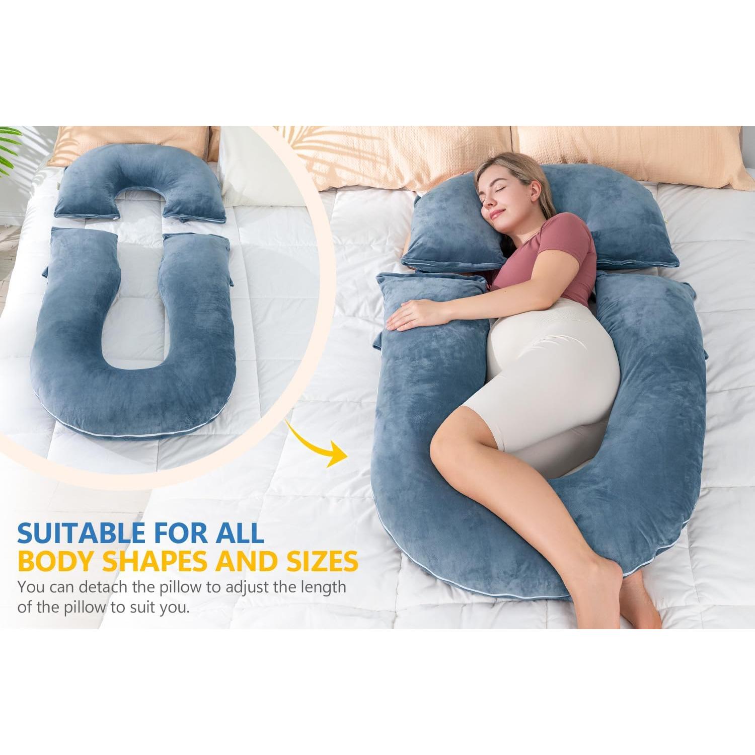 Cojín de Embarazo INSEN Plegable para Dormir y Lactancia Azul