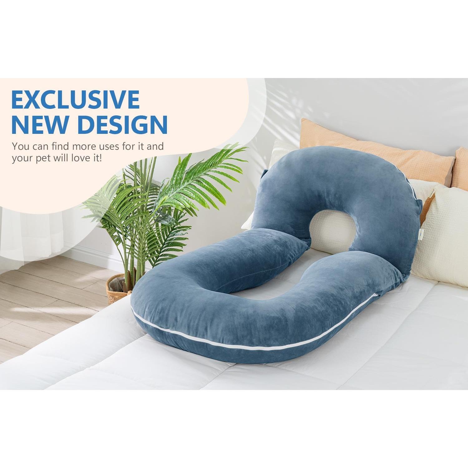 Cojín de Embarazo INSEN Plegable para Dormir y Lactancia Azul