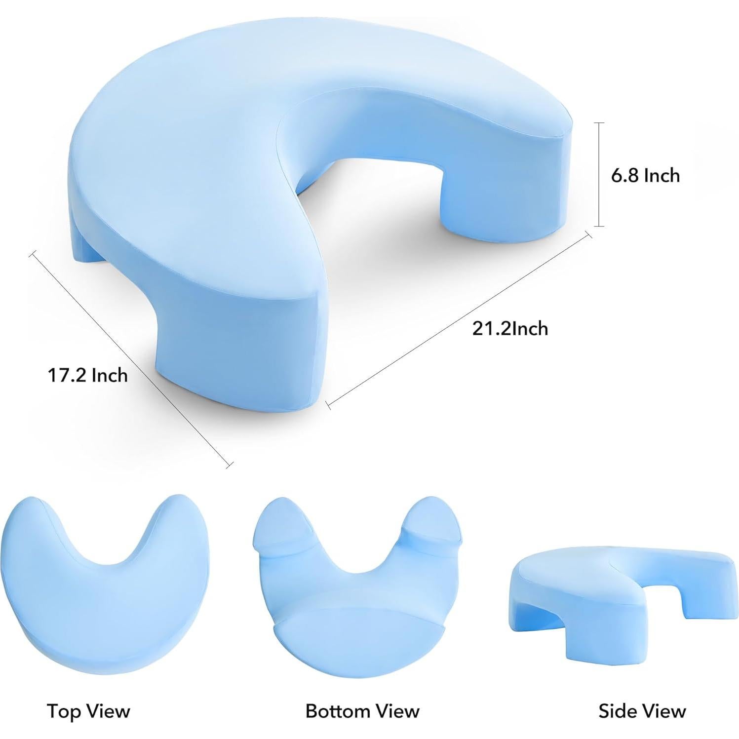 Almohada Ergonómica BZTA para Dormir de Lado - Espuma Viscoelástica Azul