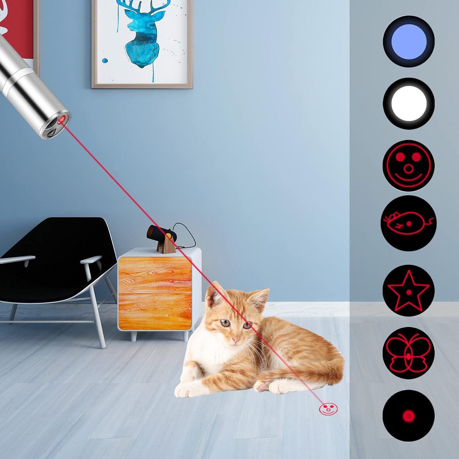 Juguete Interactivo para Gato Yiwu Puntero Láser USB 7 Modos