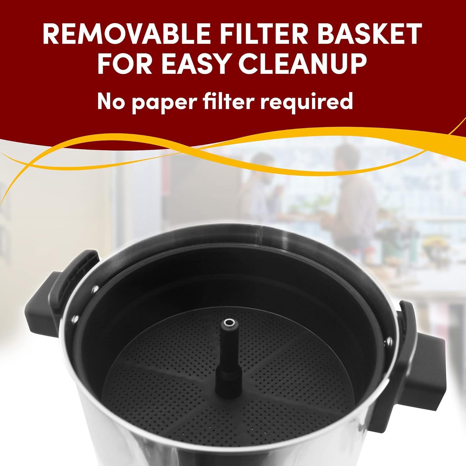 Cafetera Elite Gourmet 30 Tazas Acero Inoxidable Manual