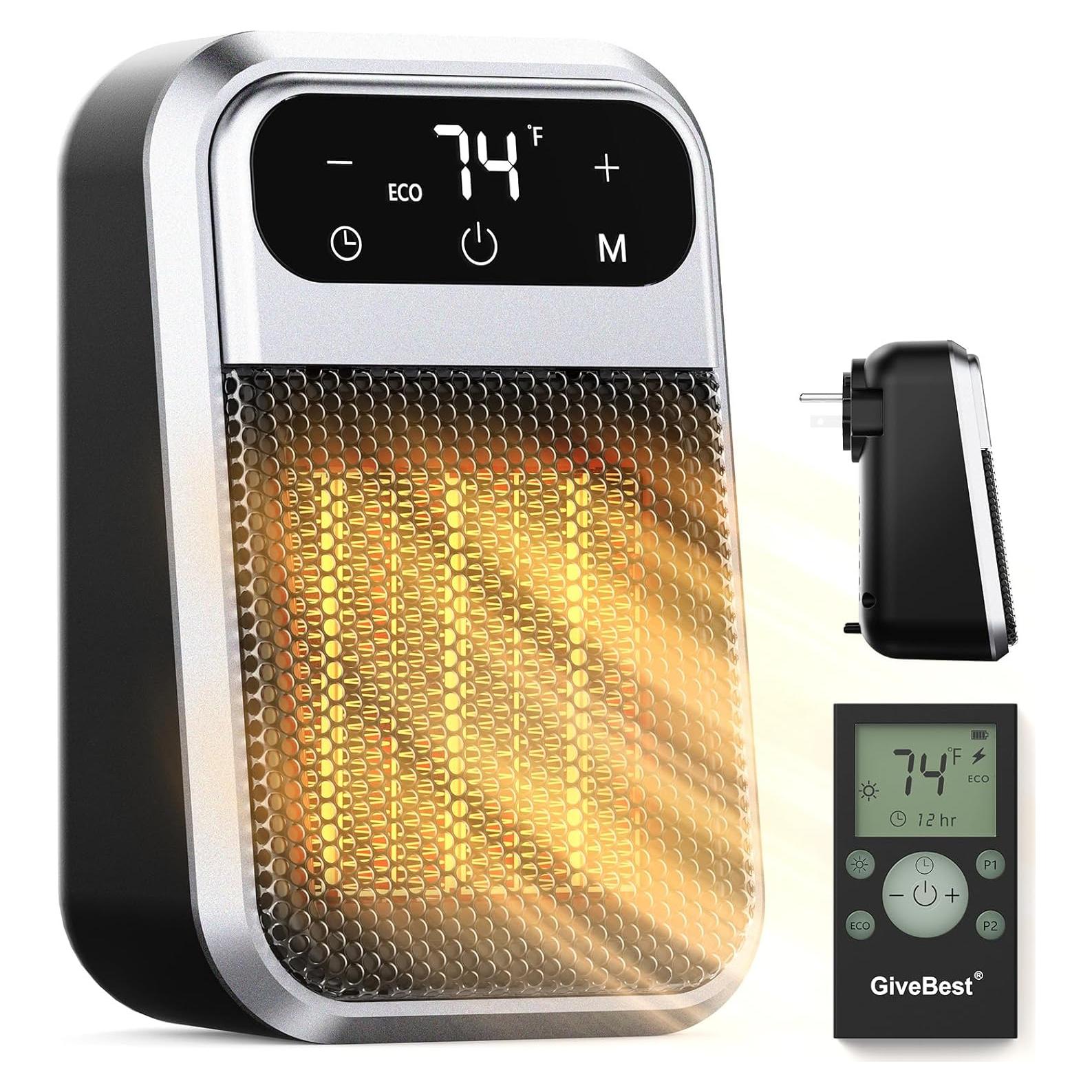 Calentador de espacio eléctrico GiveBest MH-20 800W con control remoto