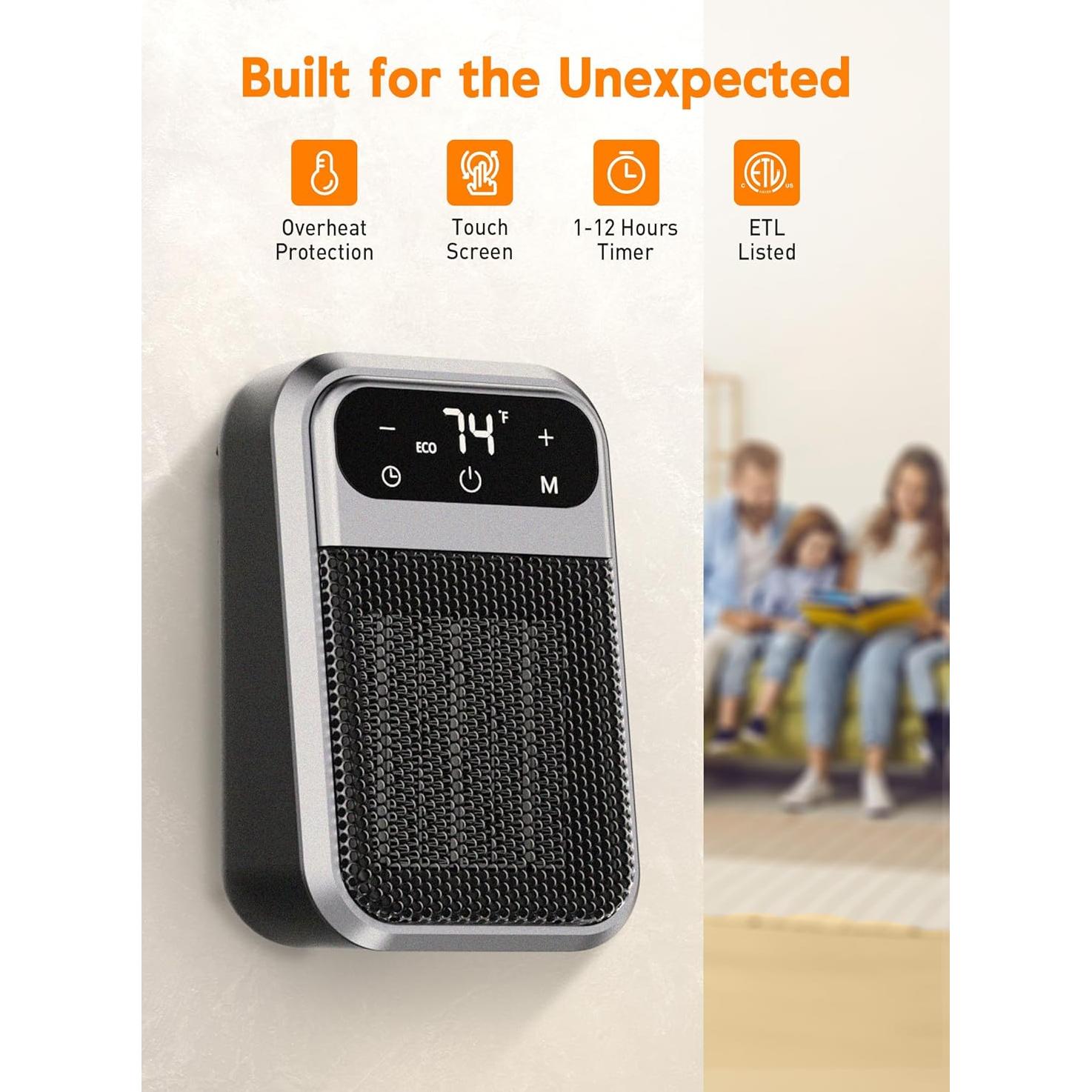 Calentador de espacio eléctrico GiveBest MH-20 800W con control remoto