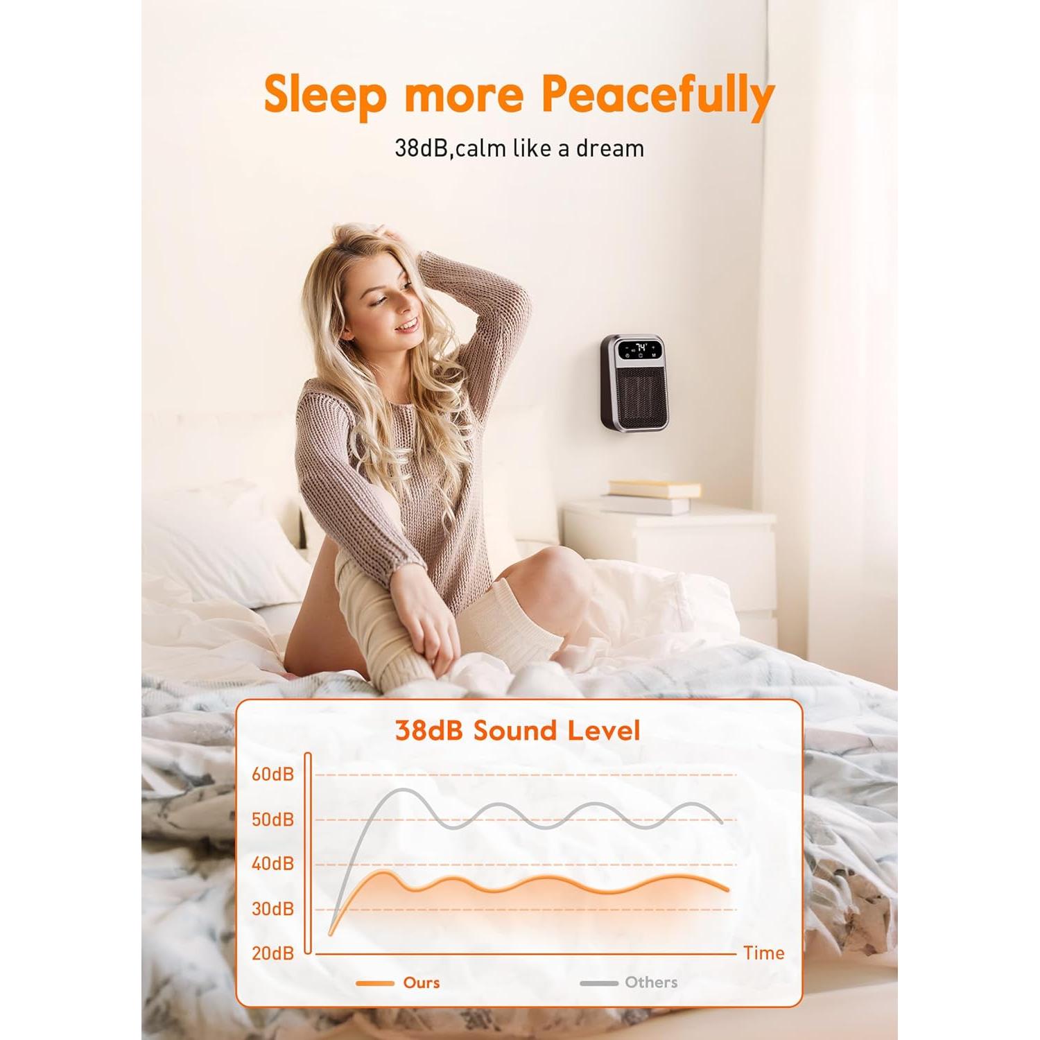 Calentador de espacio eléctrico GiveBest MH-20 800W con control remoto