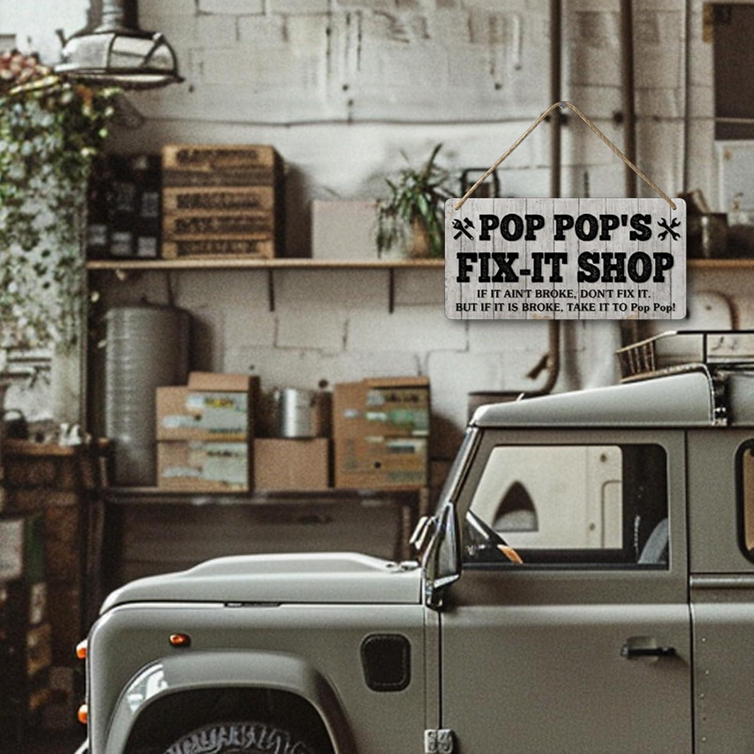 Placa de Madera Personalizada Pop Pop 30.5x15.2 cm Regalo Único