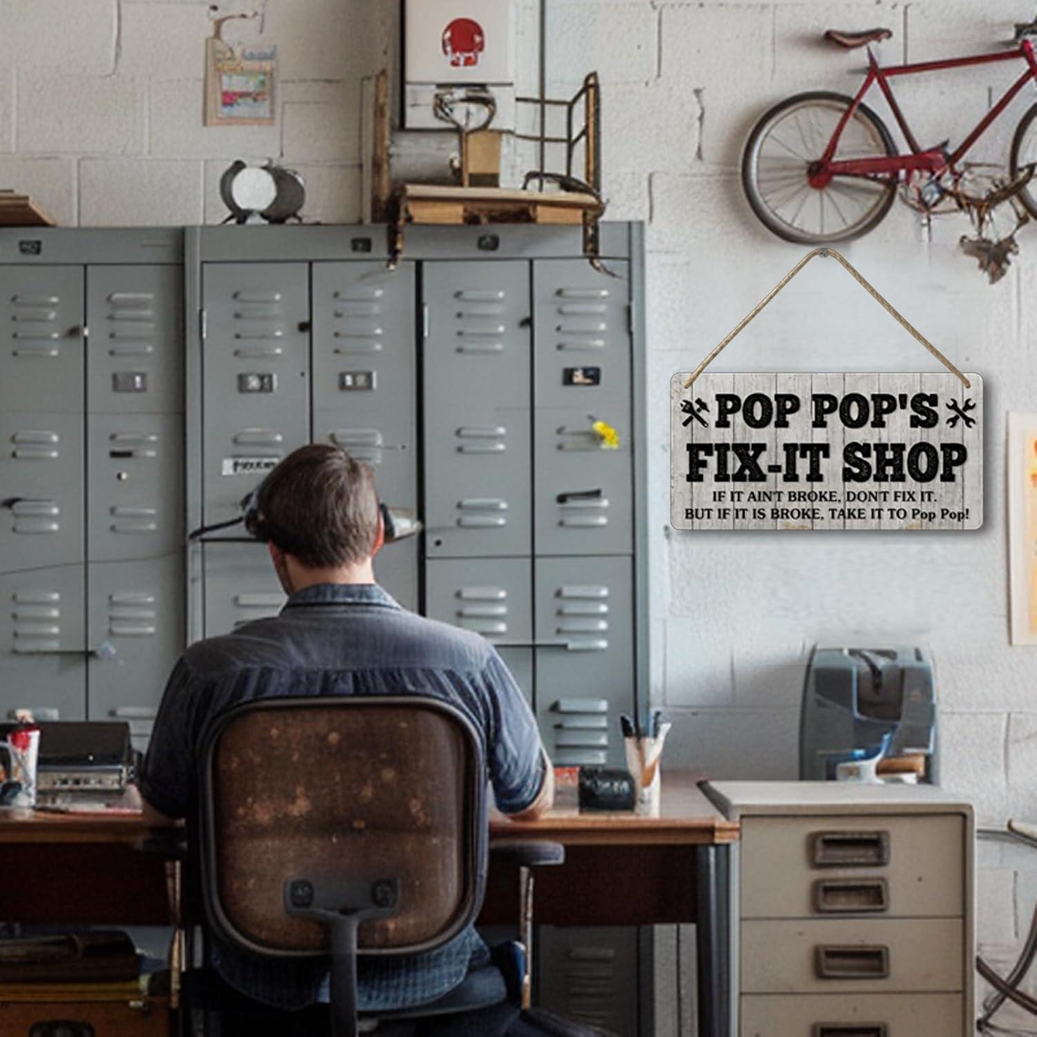 Placa de Madera Personalizada Pop Pop 30.5x15.2 cm Regalo Único