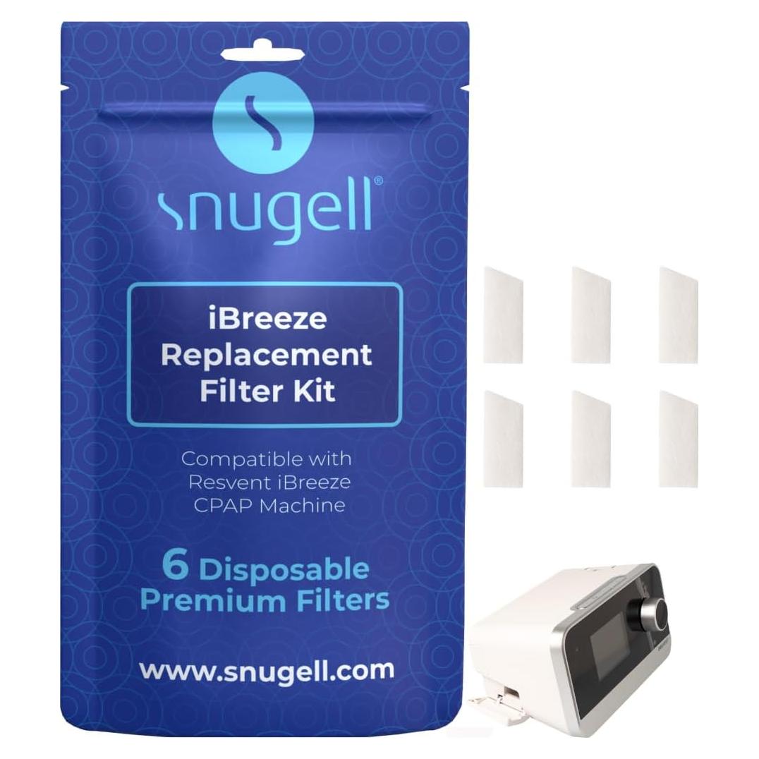 Filtros CPAP Snugell iBreeze - Paquete de 6 - Ultra-finos y Duraderos