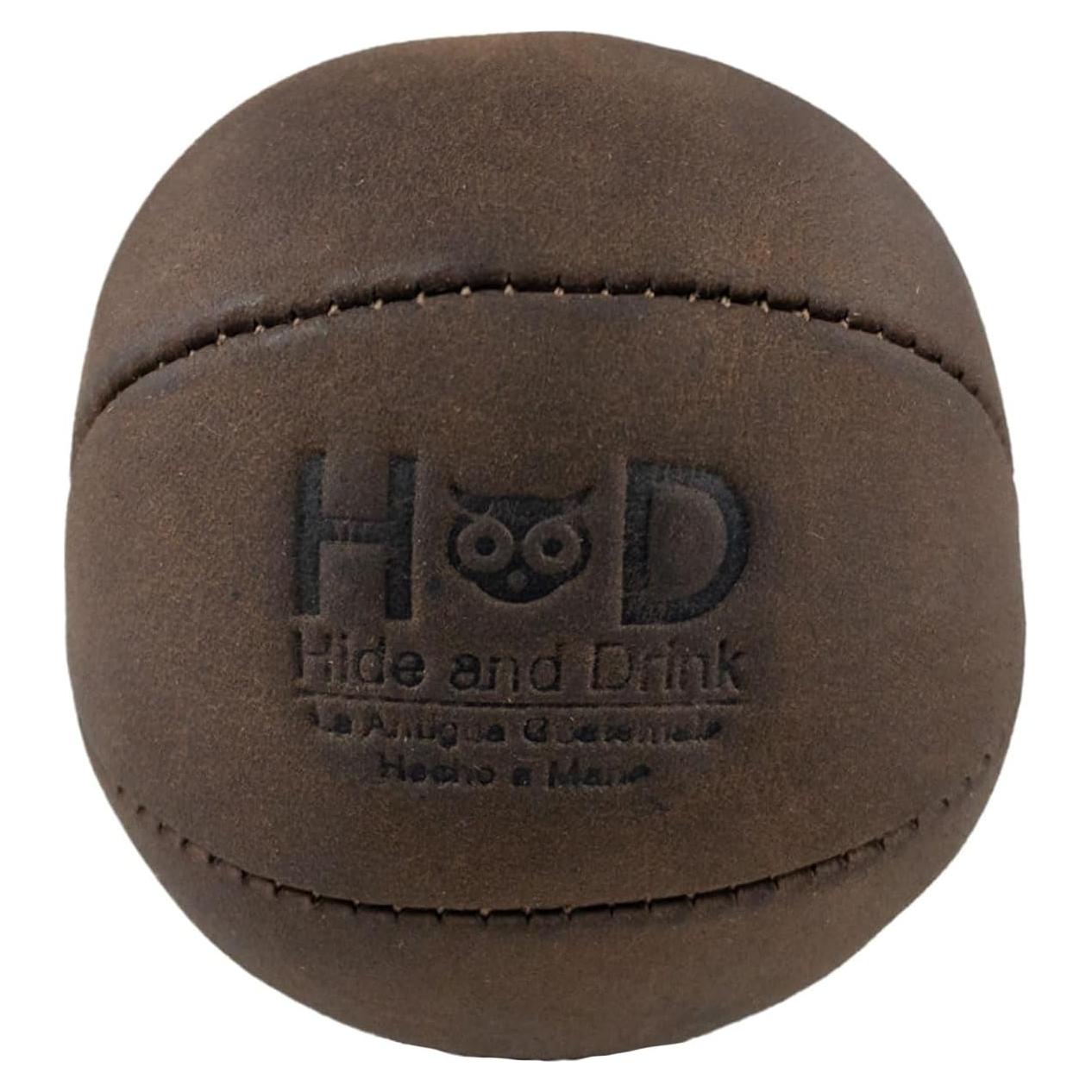 Pelota Antiestrés de Cuero Hide & Drink - Marrón Bourbon