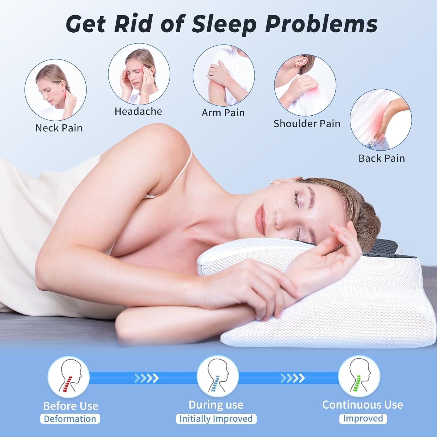 Almohada Cervical Ergonomica SAHEYER Espuma Viscoelástica 2 en 1