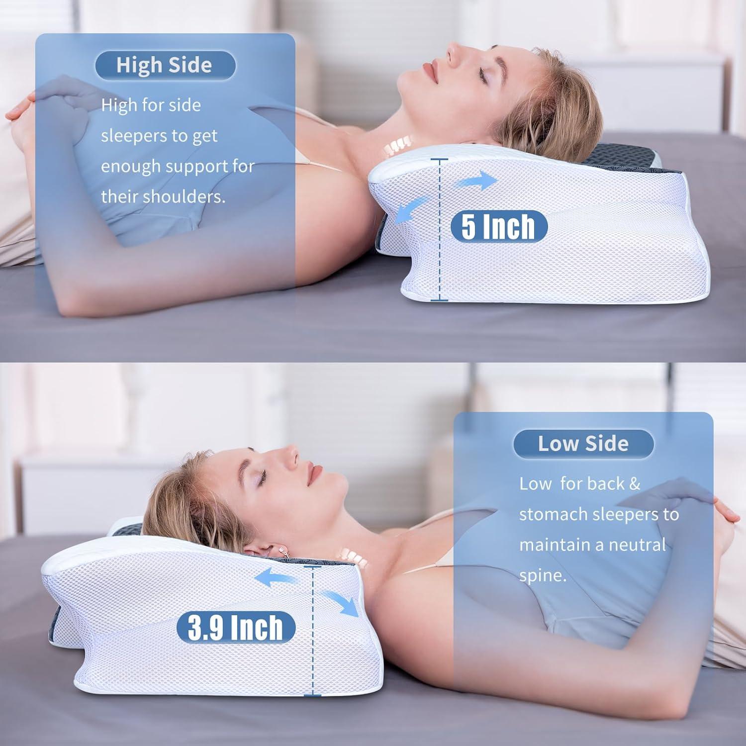 Almohada Cervical Ergonomica SAHEYER Espuma Viscoelástica 2 en 1