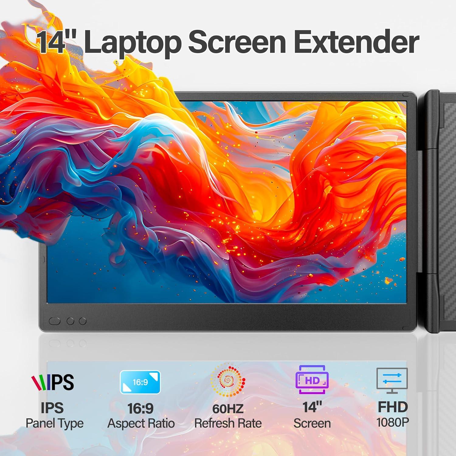 Extensor de Pantalla para Laptop Kasorey T2Pro 35.56 cm FHD 1080P