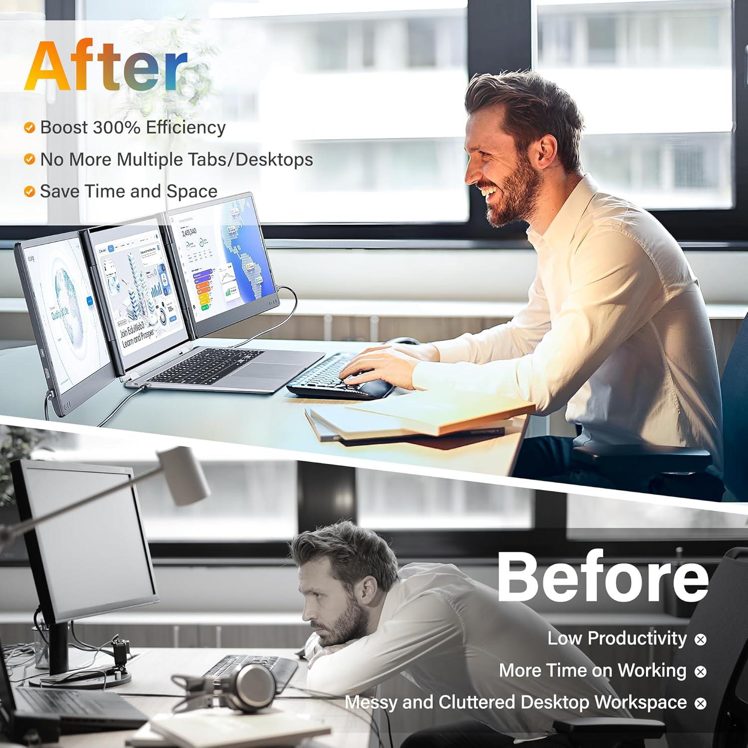 Extensor de Pantalla para Laptop Kasorey T2Pro 35.56 cm FHD 1080P