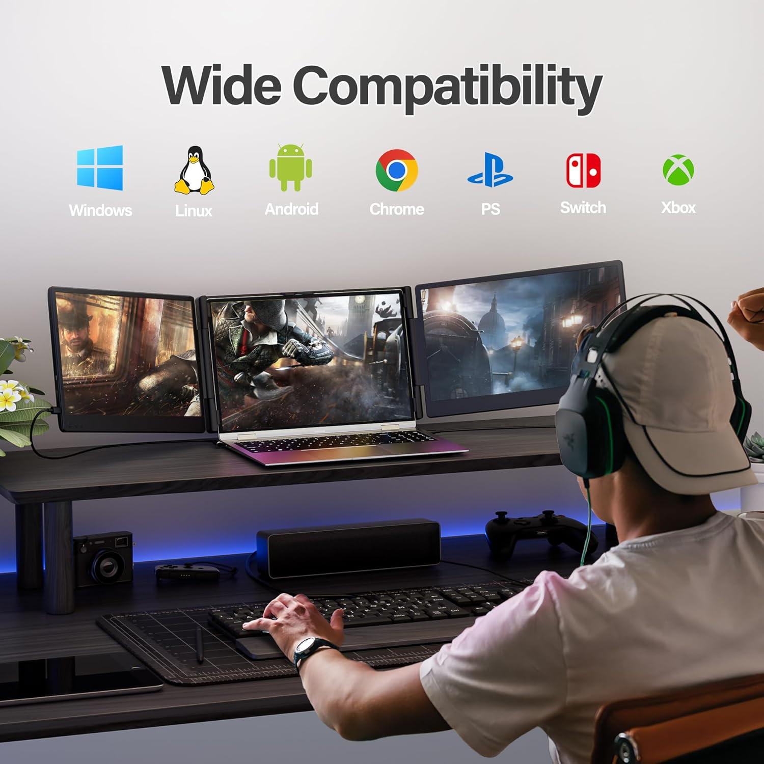 Extensor de Pantalla para Laptop Kasorey T2Pro 35.56 cm FHD 1080P