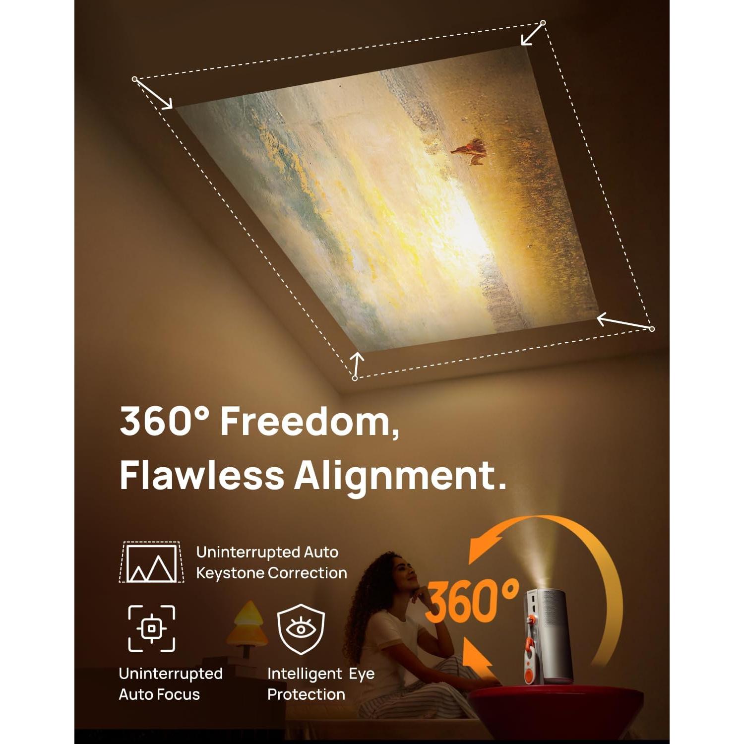 Proyector Portátil XGIMI MoGo 4 con Soporte PowerBase 1080P