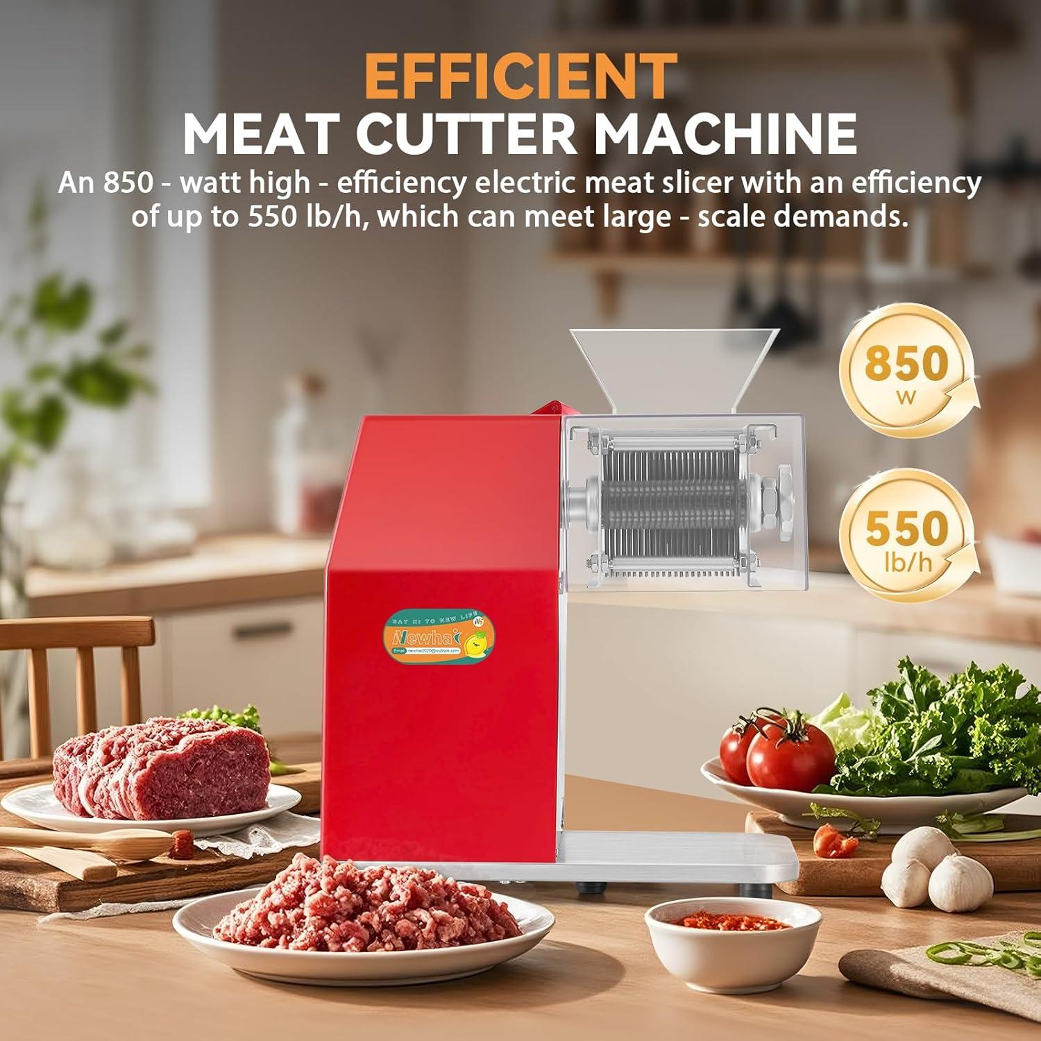 Cortadora de Carne Newhai 850W Acero Inoxidable 10mm