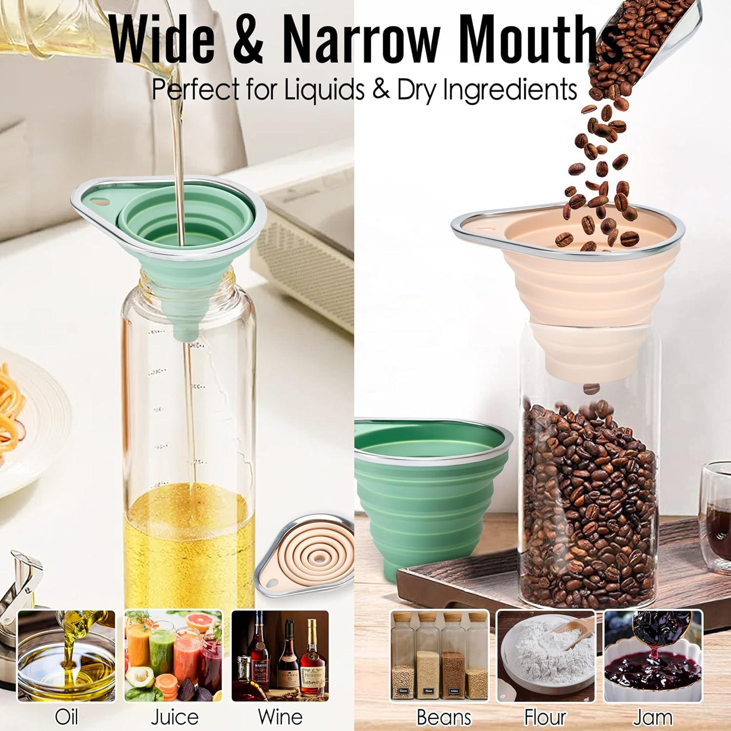 Juego de Embudos Colapsables BooMetCheer de Silicona Rosa