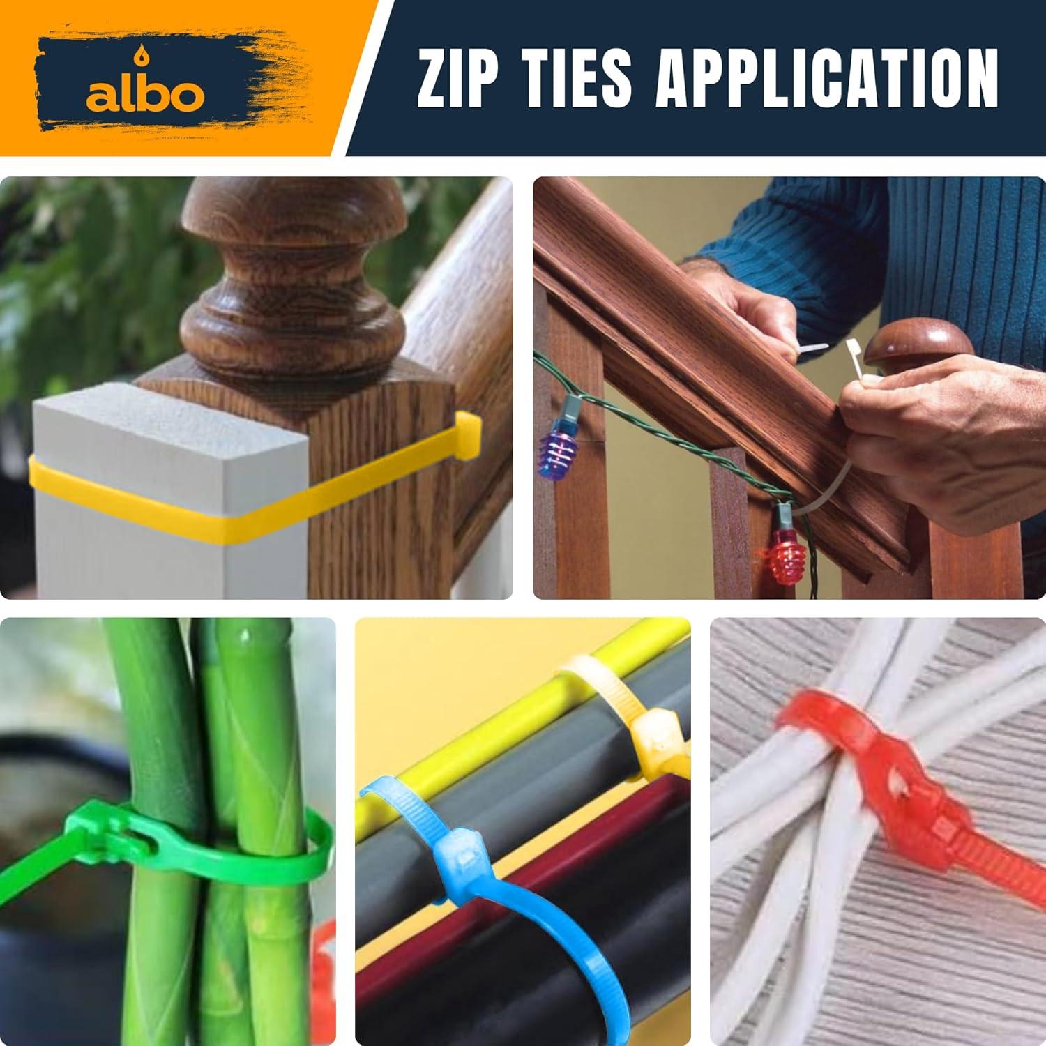 Bridas de Colores ALBO 150 mm 800 Piezas Nylon Resistente UV