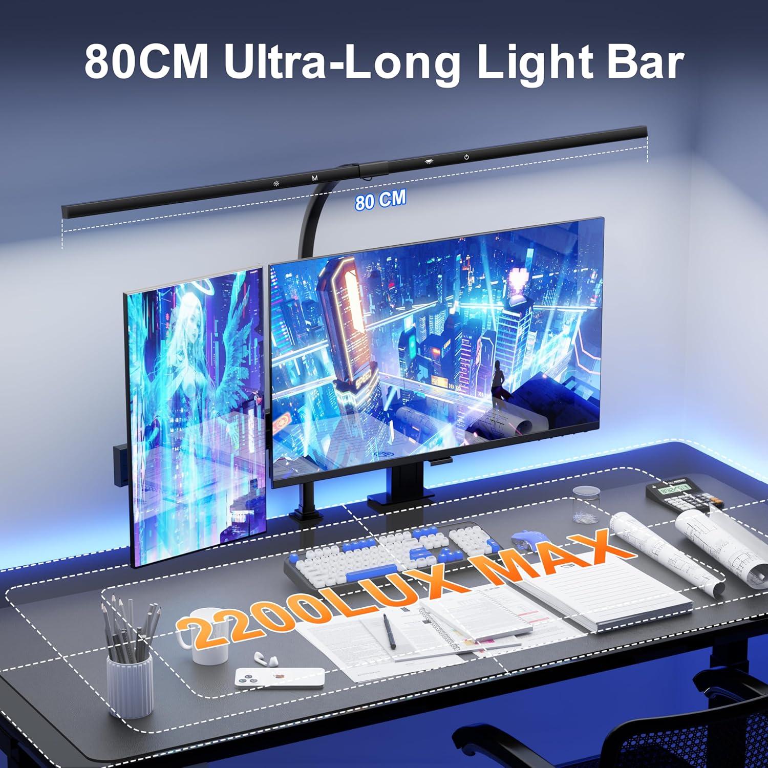 Lámpara de Escritorio LED Deeloop 80cm 24W Ajustable con Abrazadera