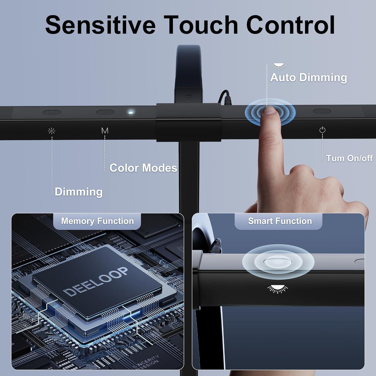 Lámpara de Escritorio LED Deeloop 80cm 24W Ajustable con Abrazadera