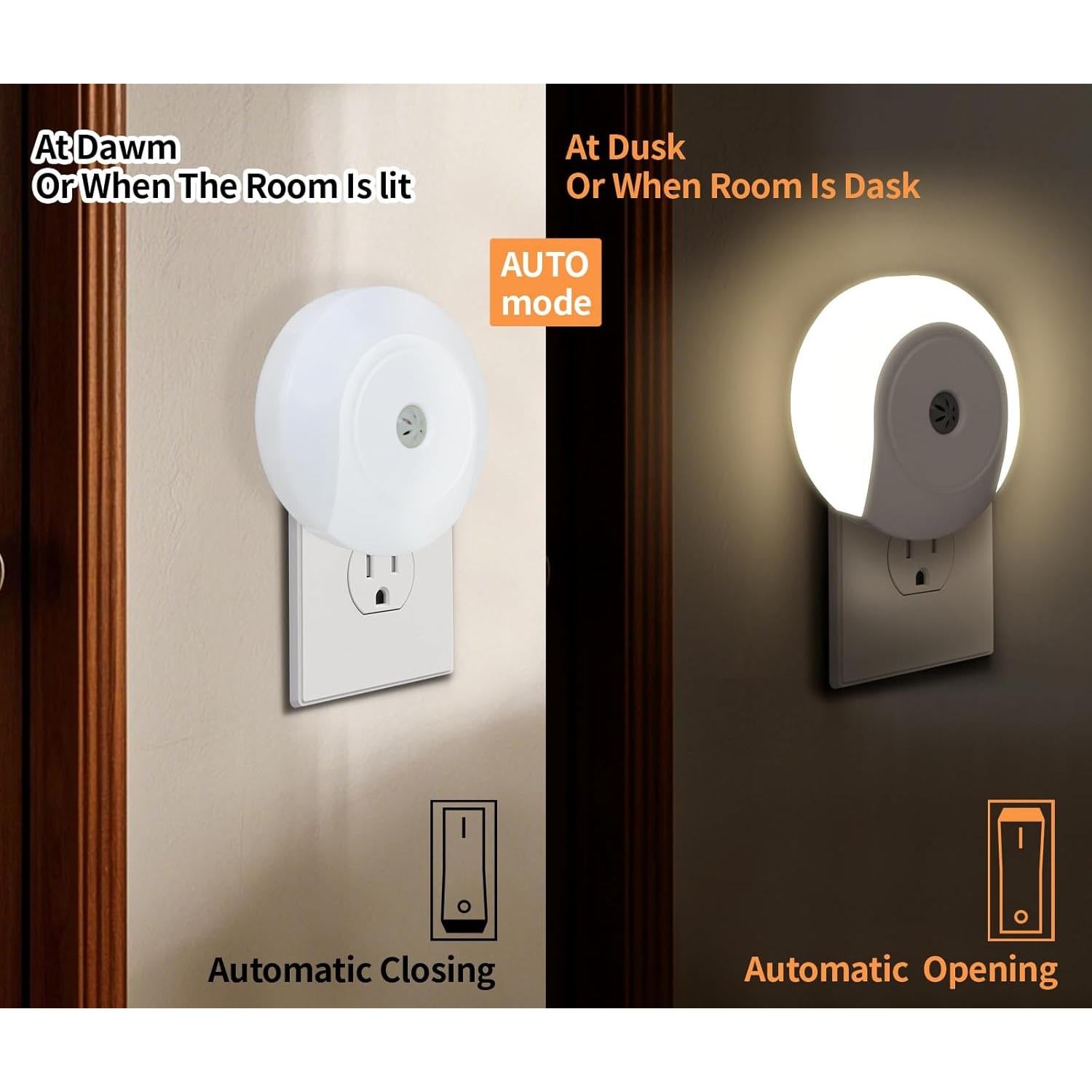 Luces Nocturnas LED MEIHUAXING, 2 Piezas, Sensor Automático