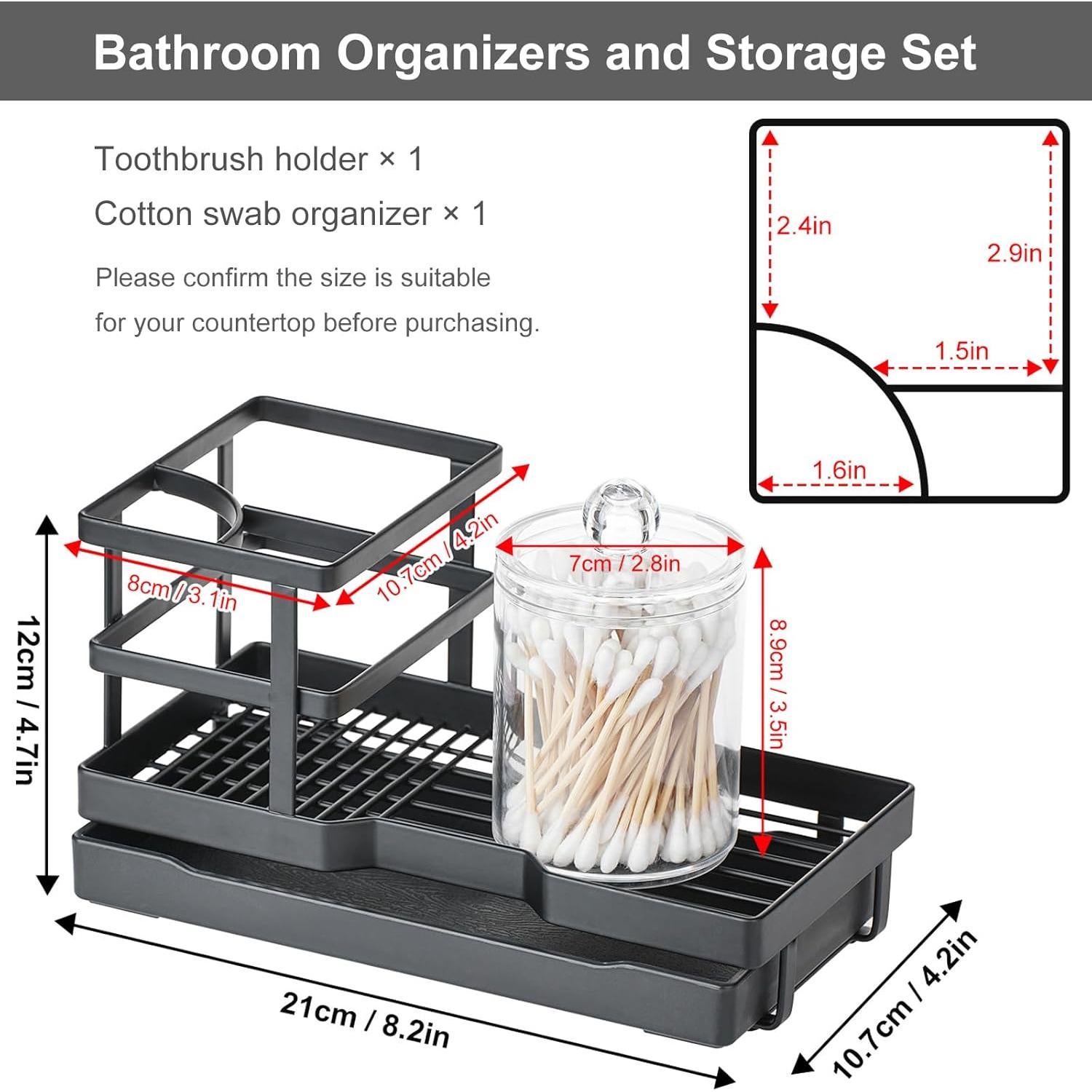 Soporte para Cepillos de Dientes MYITYARD con Drenaje, Negro