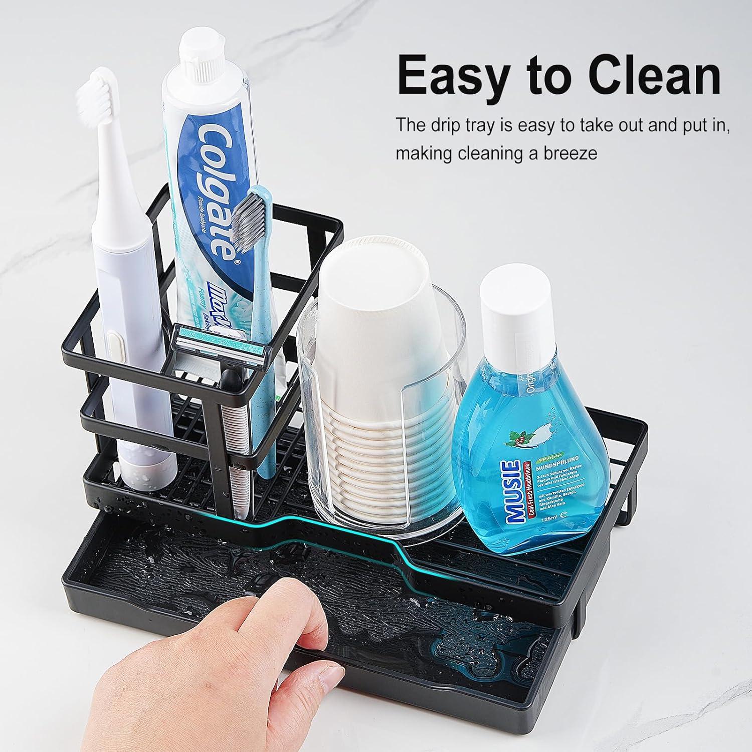 Soporte para Cepillos de Dientes MYITYARD con Drenaje, Negro