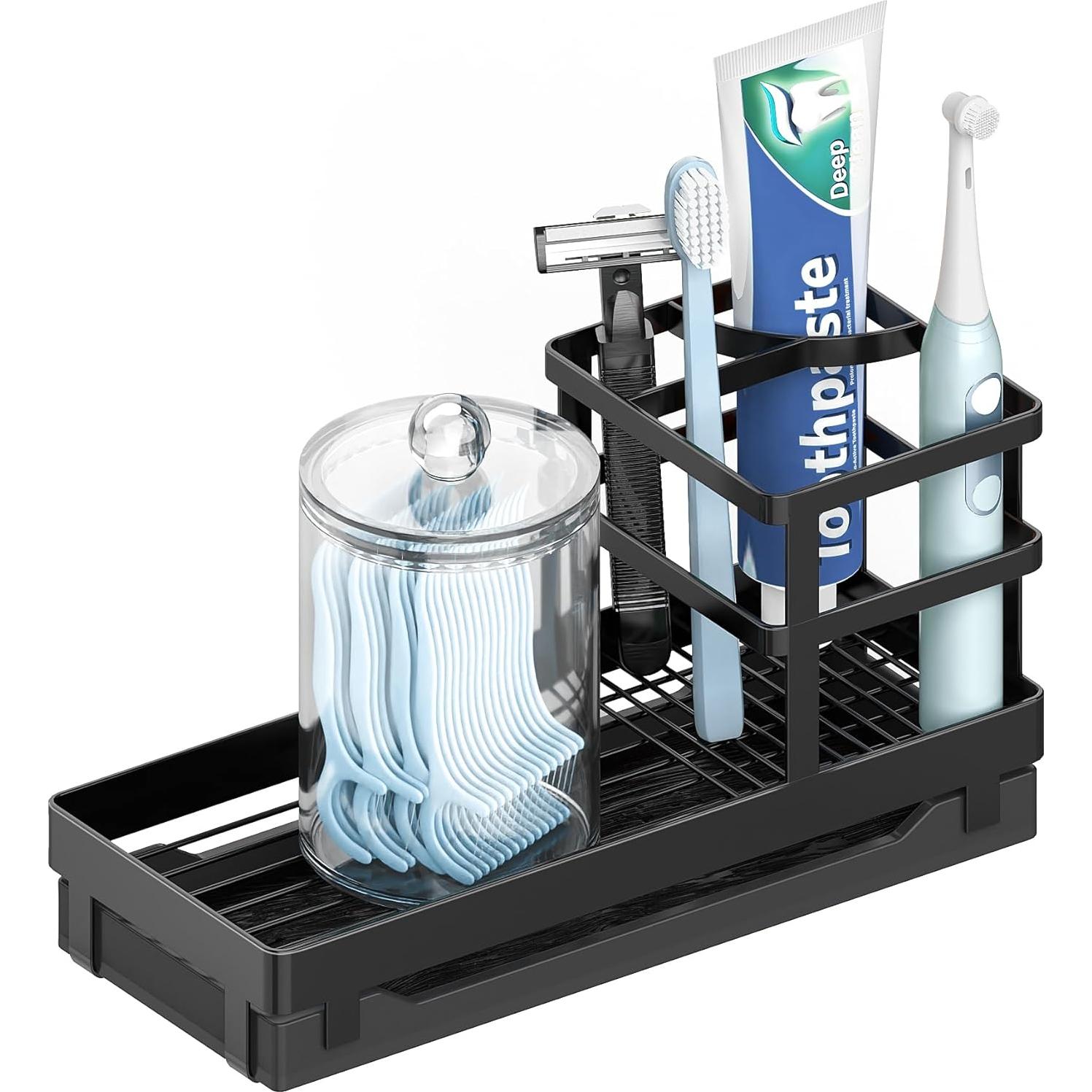 Soporte para Cepillos de Dientes MYITYARD con Drenaje, Negro