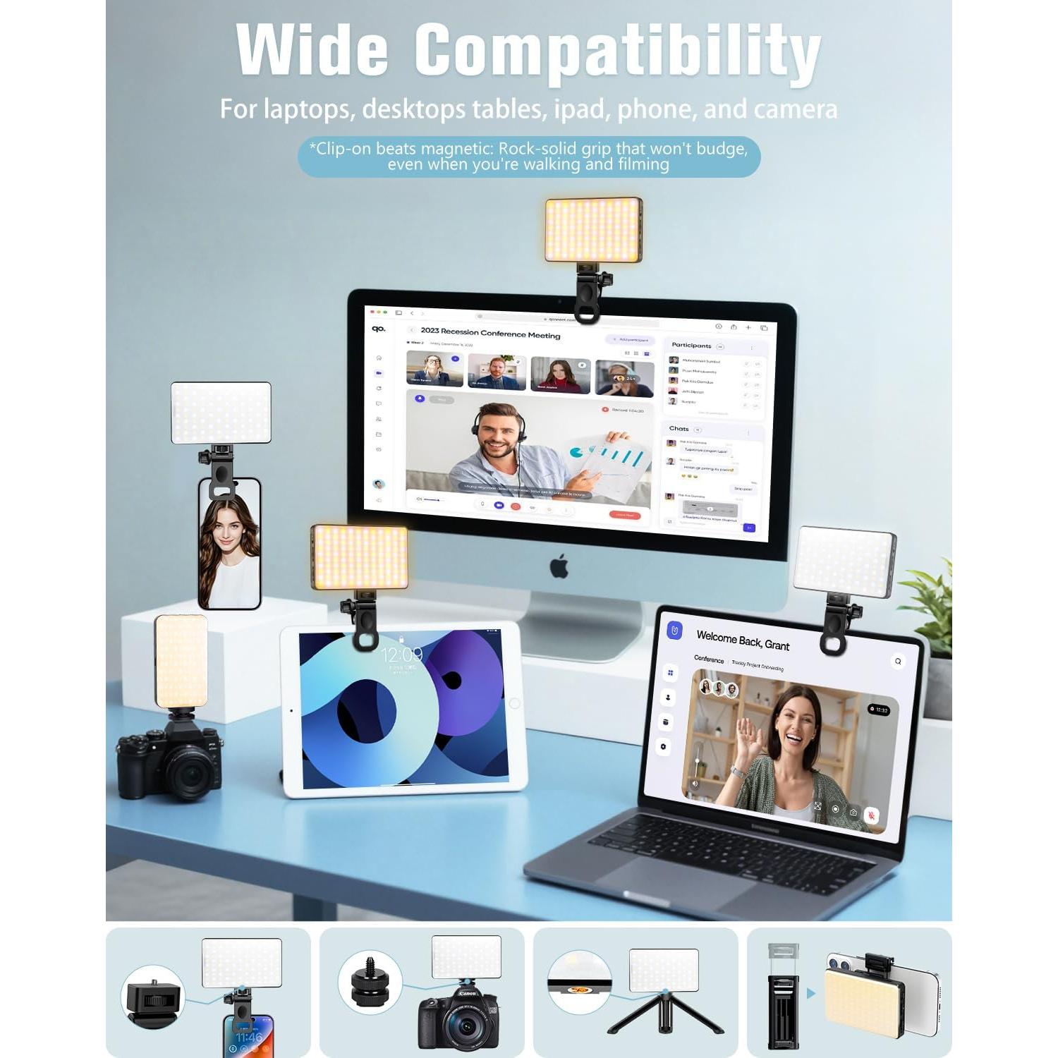 Luz LED de Selfie Auriani AUR-3IN1-FL Recargable 3000mAh