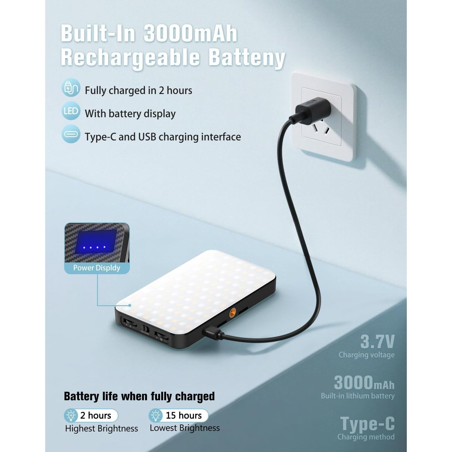 Luz LED de Selfie Auriani AUR-3IN1-FL Recargable 3000mAh