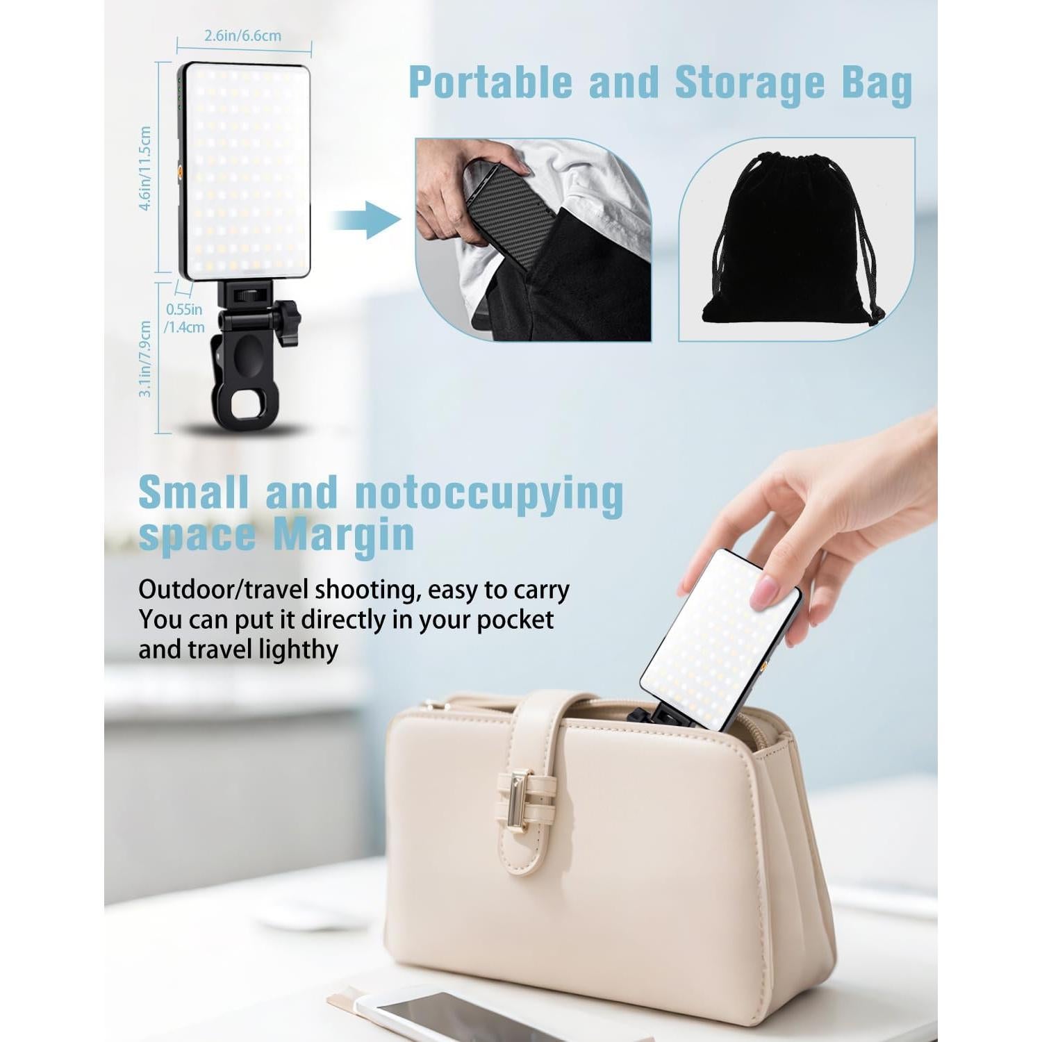 Luz LED de Selfie Auriani AUR-3IN1-FL Recargable 3000mAh