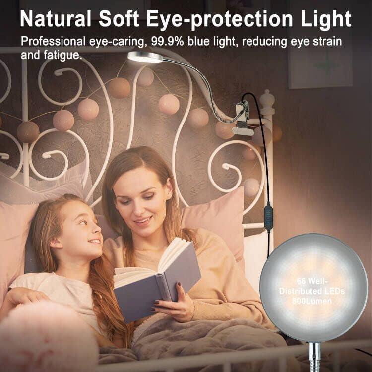 Lámpara de lectura con clip LiFMIRA 10 niveles brillo 5 modos color