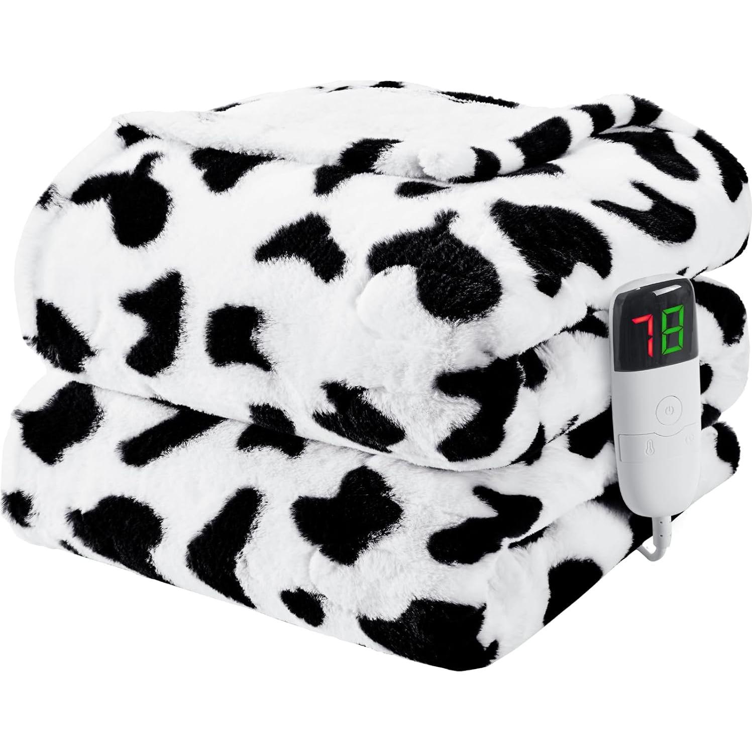 Manta calefaccionada RUJIPO 50x60 cm con estampado de vaca