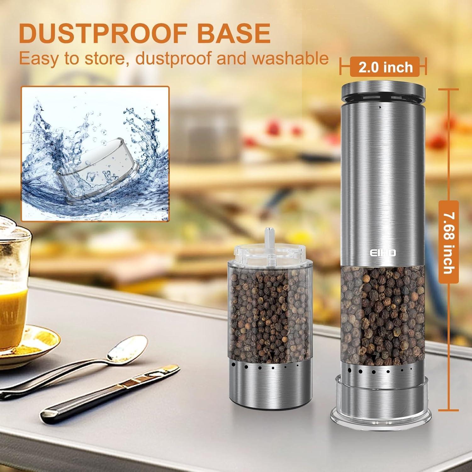 Juego de Molinillos Eléctricos de Sal y Pimienta EIHO 95ml