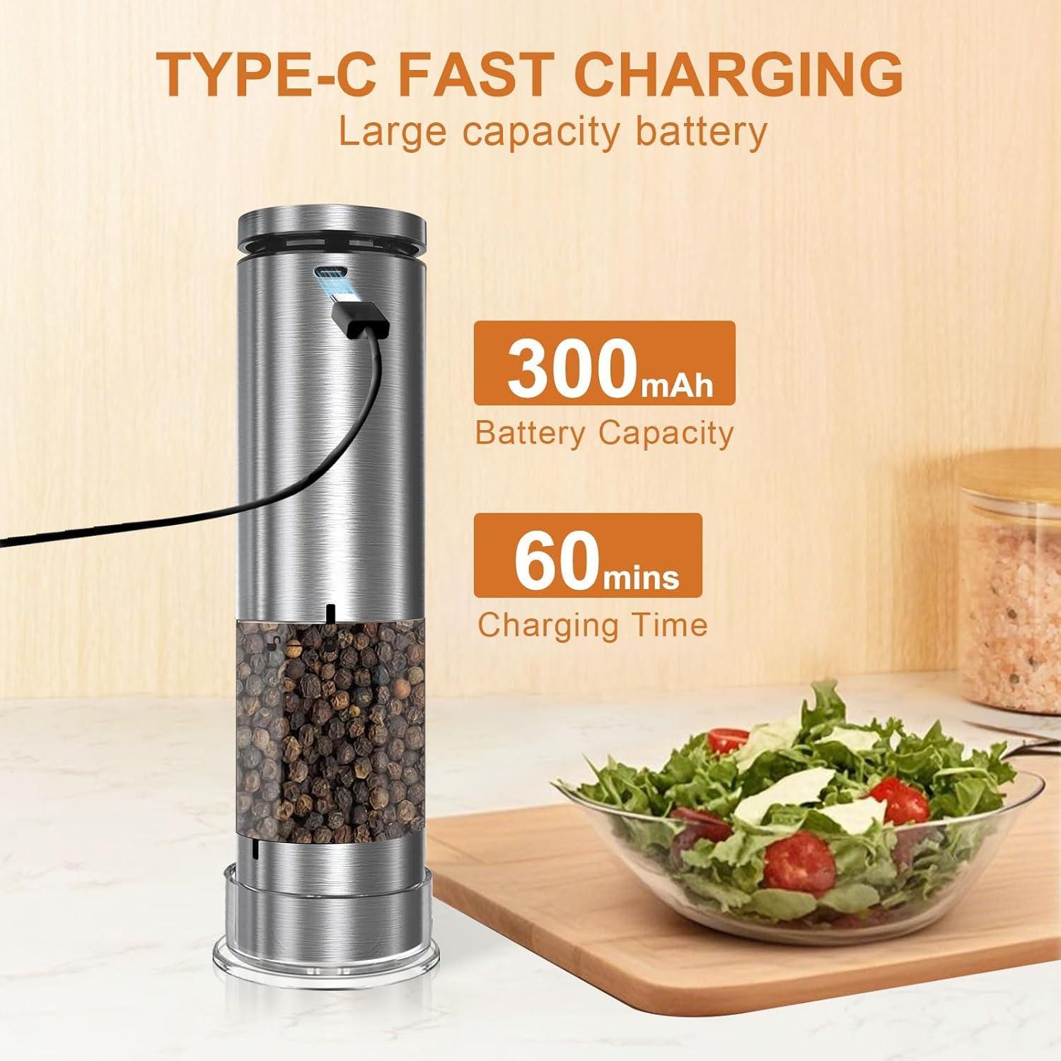 Juego de Molinillos Eléctricos de Sal y Pimienta EIHO 95ml