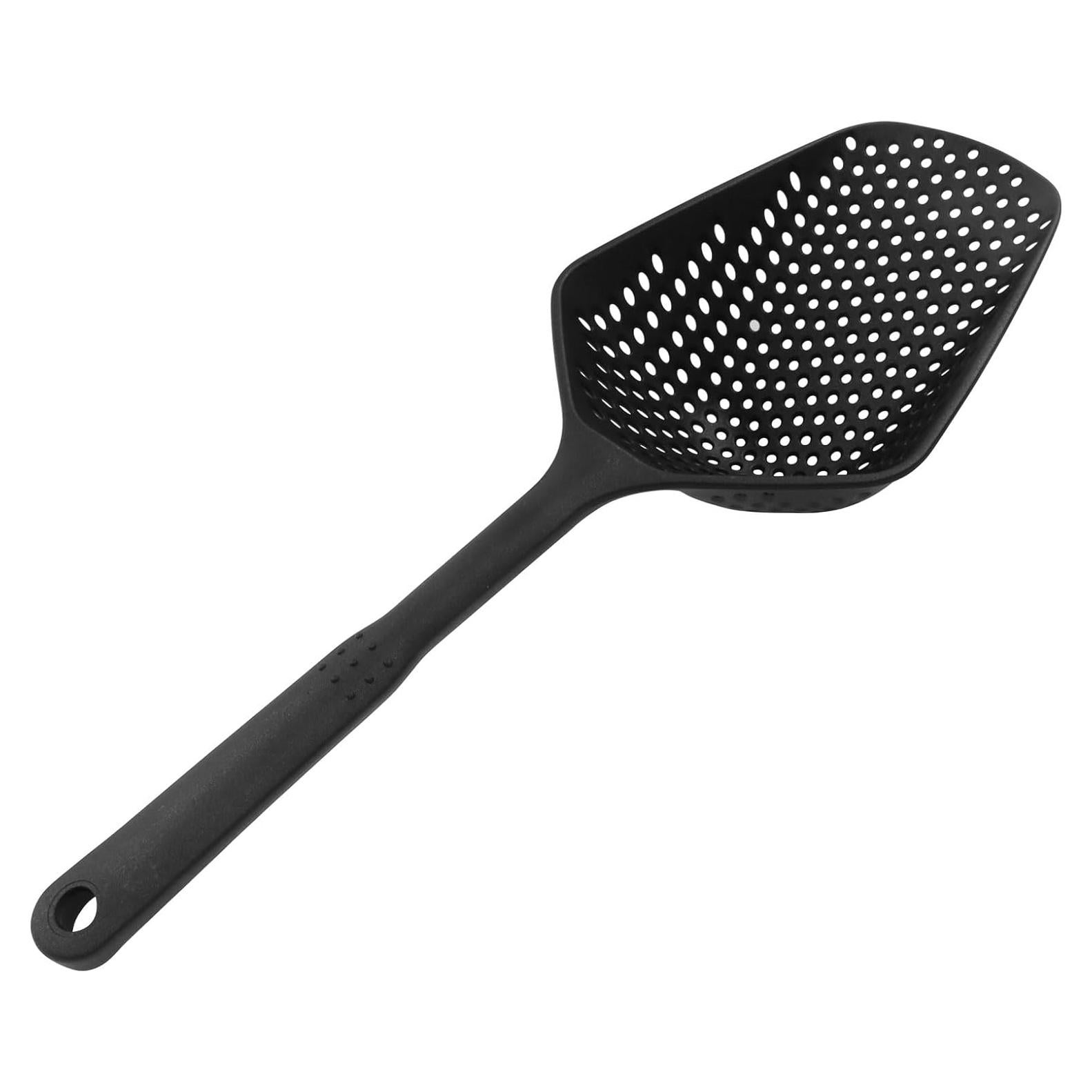 Cuchara Coladora de Plástico Jiozermi 34.5 cm Negra Multiusos