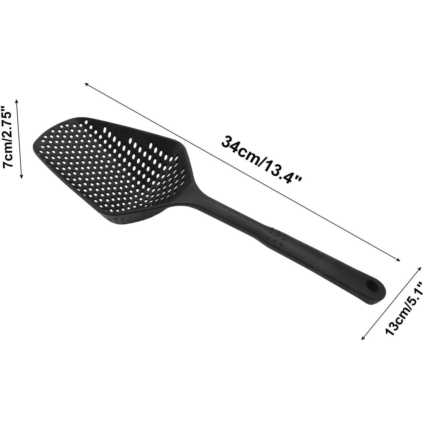 Cuchara Coladora de Plástico Jiozermi 34.5 cm Negra Multiusos